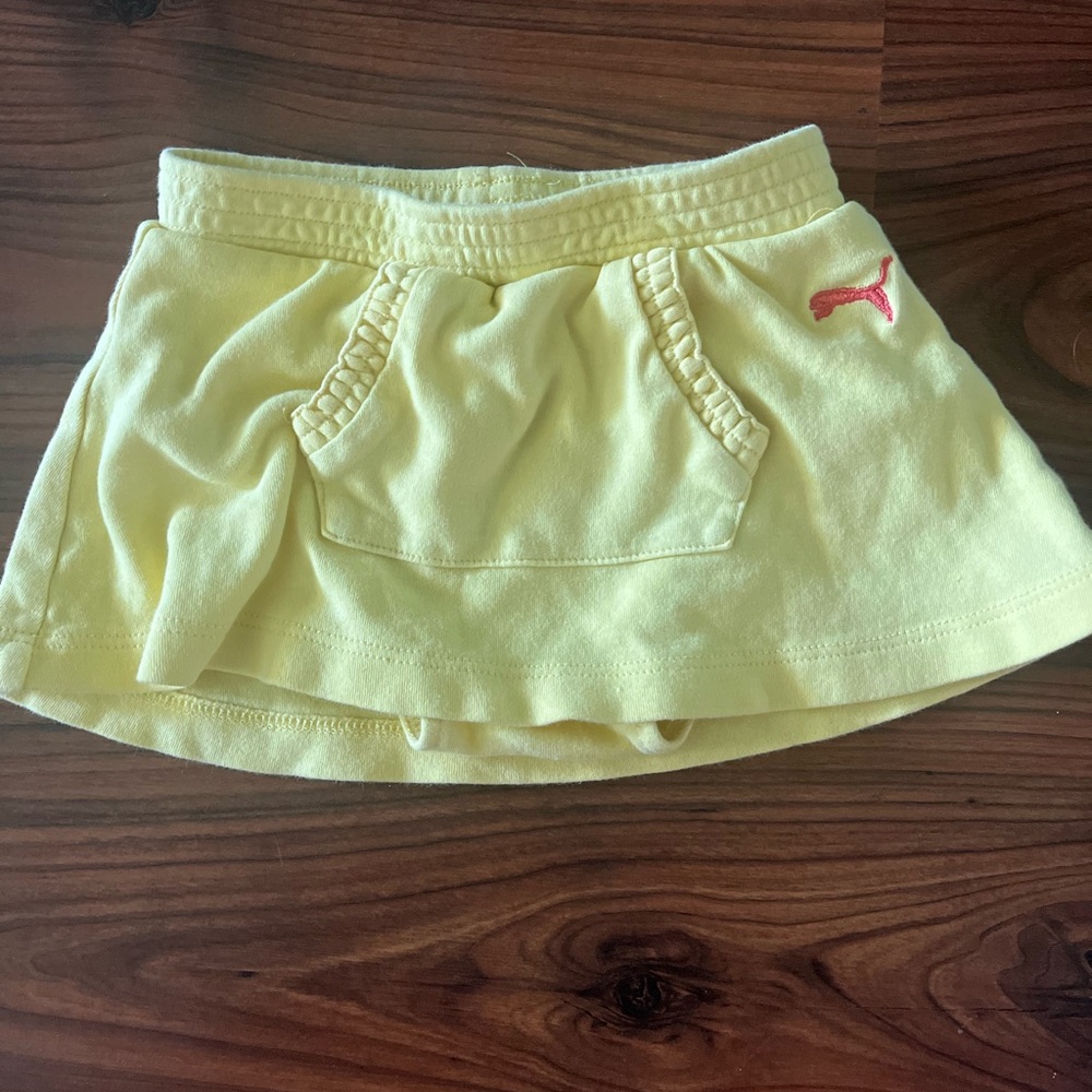 Puma Yellow Athletic Skorts with Flared Design